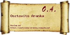 Osztovits Aranka névjegykártya